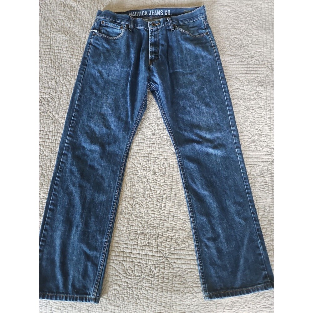 Nautica Original Relaxed Fit Jeans Mens 36x32 Blue Denim Straight Leg